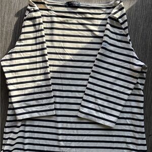 Saint James Women's Striped Top - Navy and White